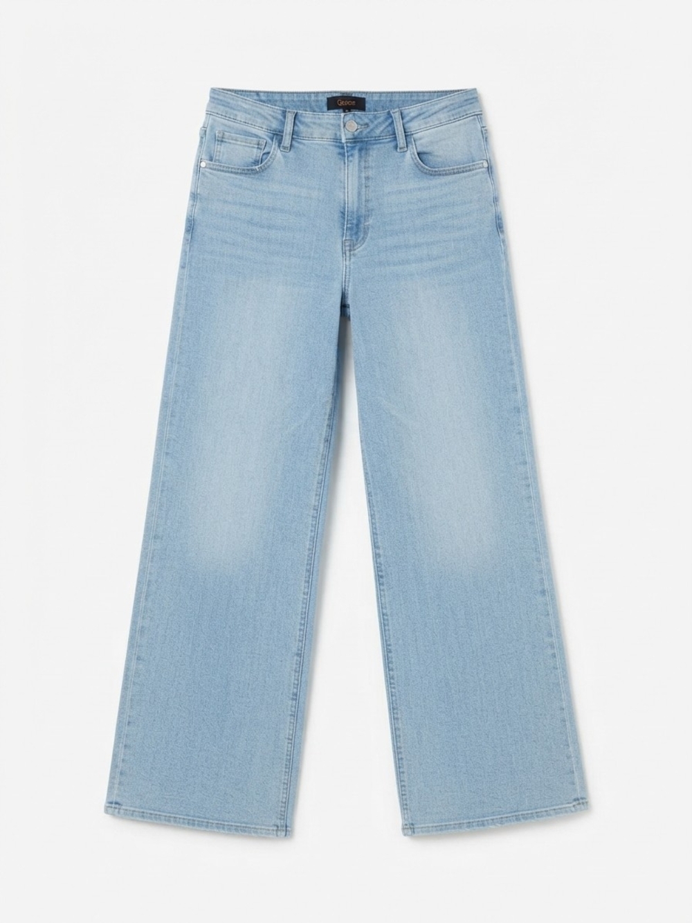 Quince Stretch High Rise Wide Leg Jeans Light Wash Size 32 EUC